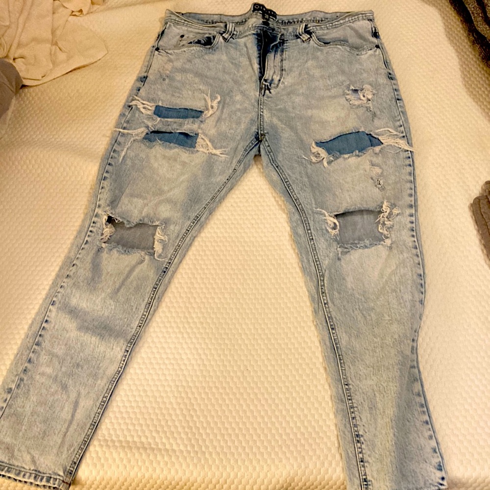 Mens Empyre ripped/distressed skinny jeans.